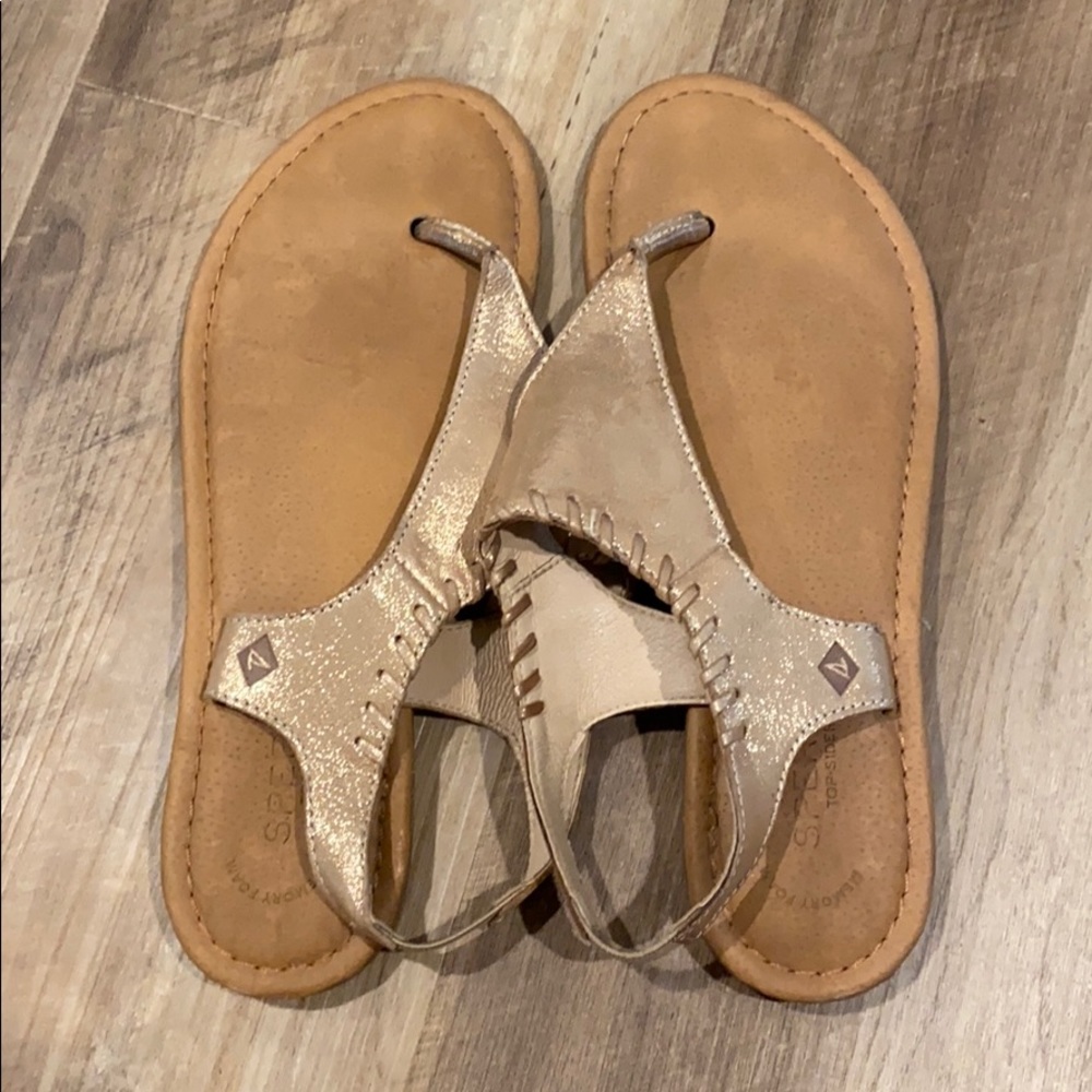 Gold Sperry Sandals